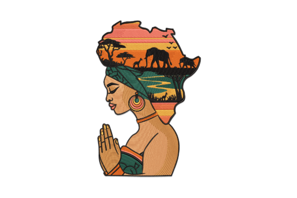 Afro Girl in Turban Embroidery Design Review