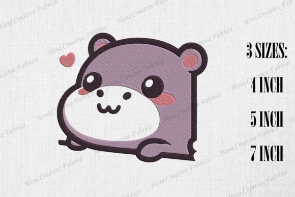 Cute Hippo Peeking from Wall